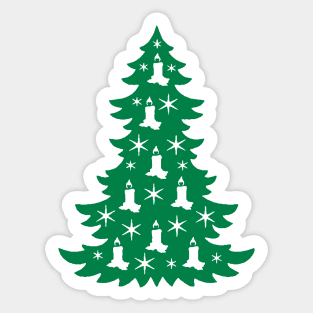 Xmas Candles Tree Sticker